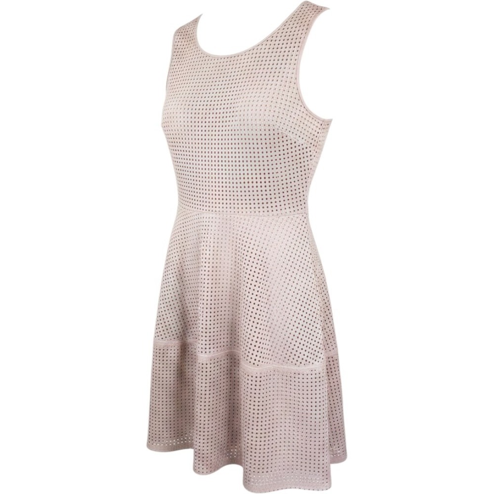 Tommy Hilfiger Womens Blush Pink Laser Cut Perforated Fit Flare Dress 10 Wedding